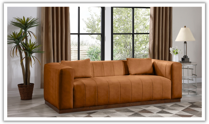 Meridian Furniture Mallina 3-Seater Vegan Leather Upholstered Sofa-jennifer Furniture