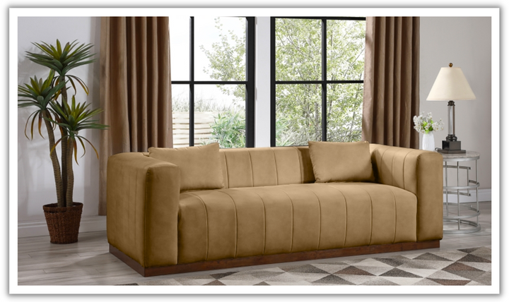 Meridian Furniture Mallina 3-Seater Vegan Leather Upholstered Sofa-jennifer Furniture