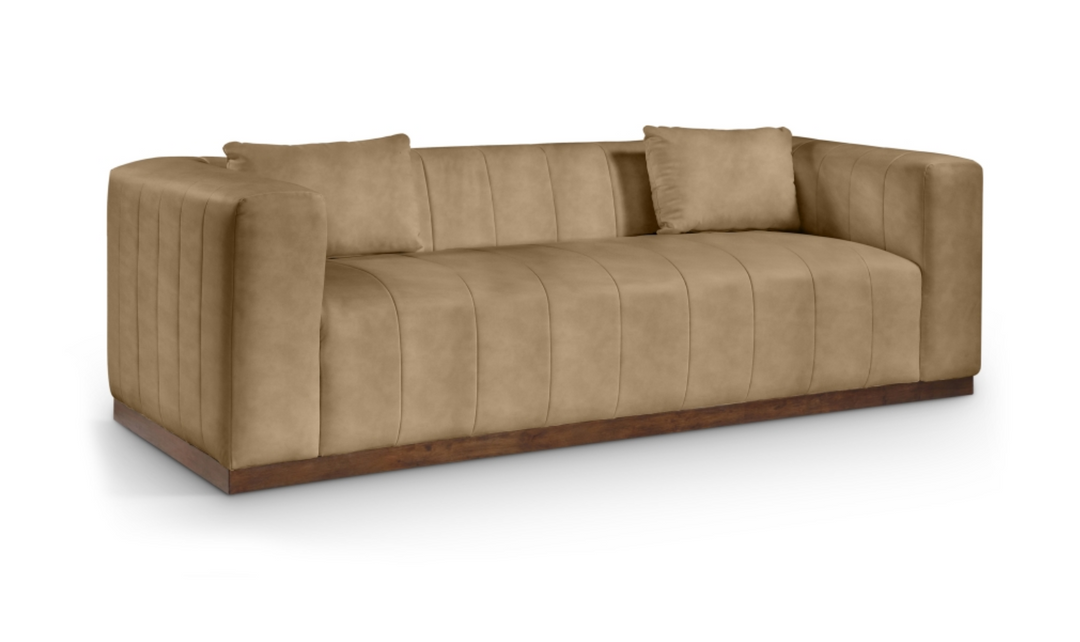 Meridian Furniture Mallina 3-Seater Vegan Leather Upholstered Sofa