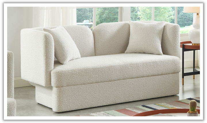 Meridian Furniture Marcel 2-Seater Boucle Fabric Upholstered Loveseat-Jennifer Furniture
