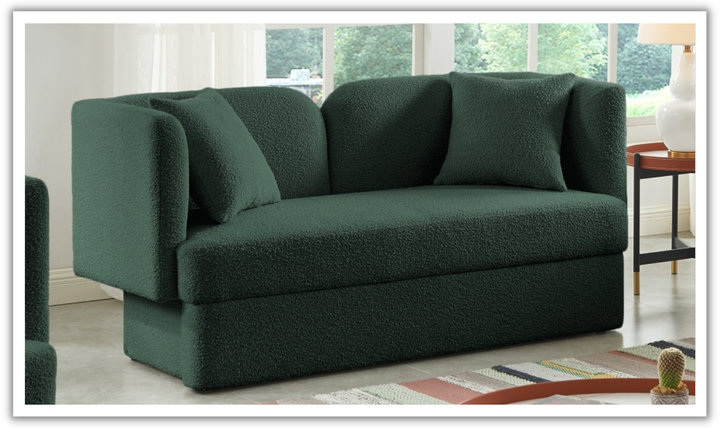 Meridian Furniture Marcel 2-Seater Boucle Fabric Upholstered Loveseat-Jennifer Furniture