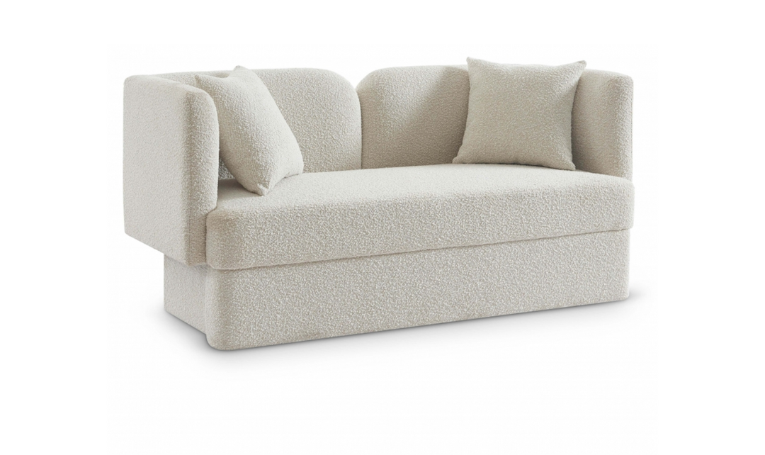 Meridian Furniture Marcel 2-Seater Boucle Fabric Upholstered Loveseat