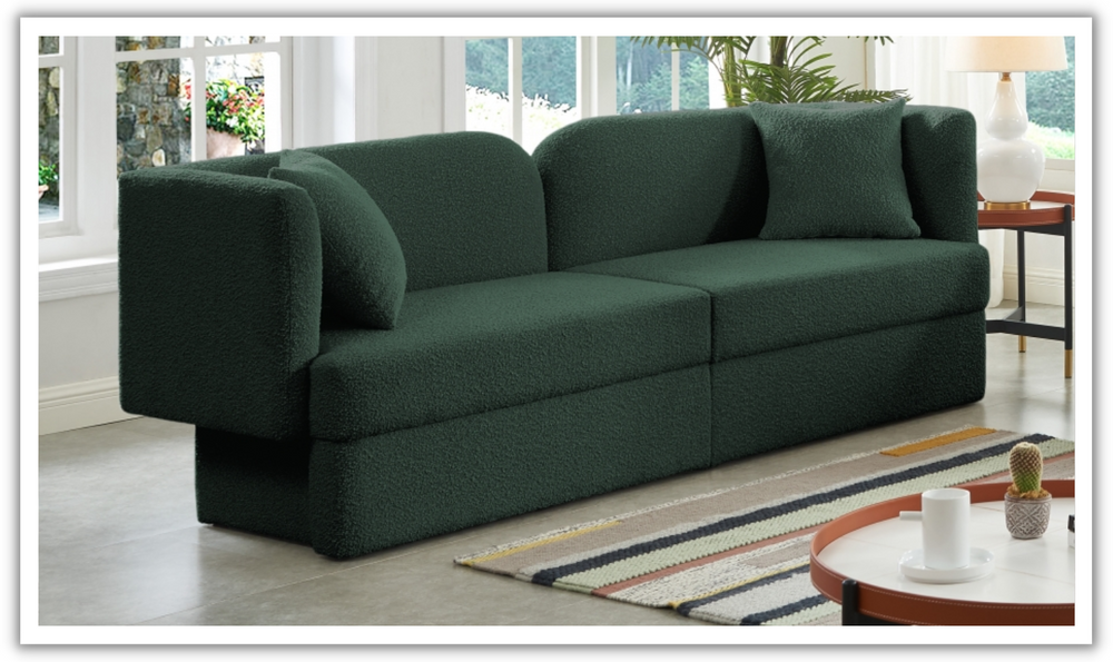 Meridian Furniture Marcel 3-Seater Boucle Fabric Upholstered Sofa-Jennifer Furniture