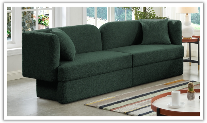 Meridian Furniture Marcel 3-Seater Boucle Fabric Upholstered Sofa-Jennifer Furniture