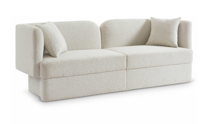 Meridian Furniture Marcel 3-Seater Boucle Fabric Upholstered Sofa-Jennifer Furniture