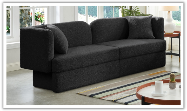 Meridian Furniture Marcel 3-Seater Boucle Fabric Upholstered Sofa-Jennifer Furniture
