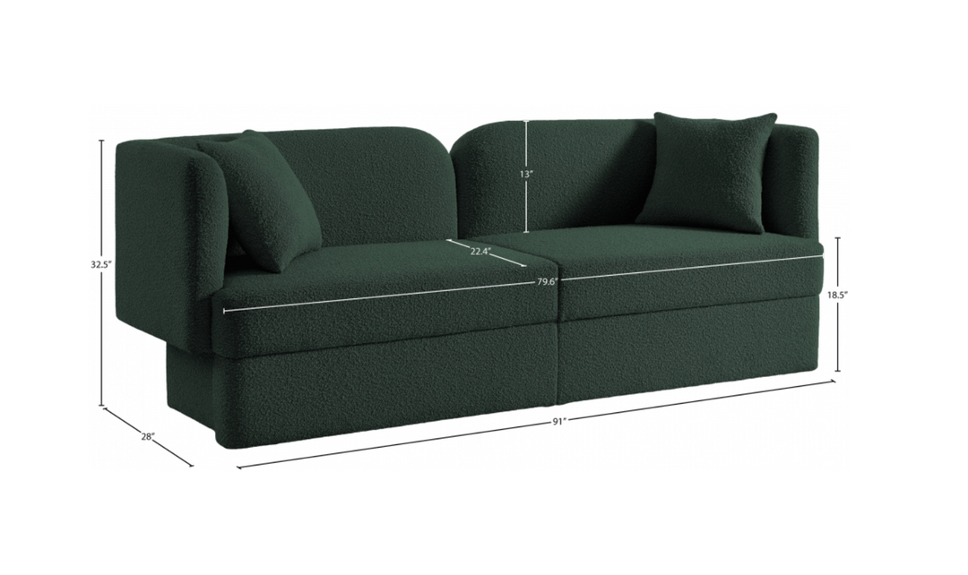 Meridian Furniture Marcel 3-Seater Boucle Fabric Upholstered Sofa