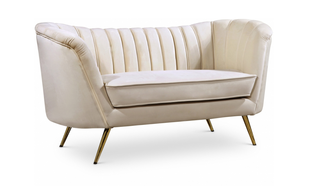 Meridian Furniture Margo 2-Seater Velvet Fabric Upholstered Loveseat-Jennifer Furniture