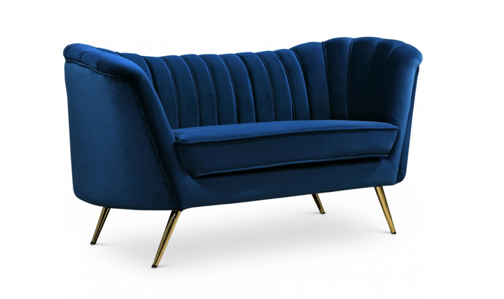 Meridian Furniture Margo 2-Seater Velvet Fabric Upholstered Loveseat-Jennifer Furniture