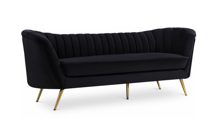 Meridian Furniture Margo 88" 3-Seater Velvet Upholstered Sofa