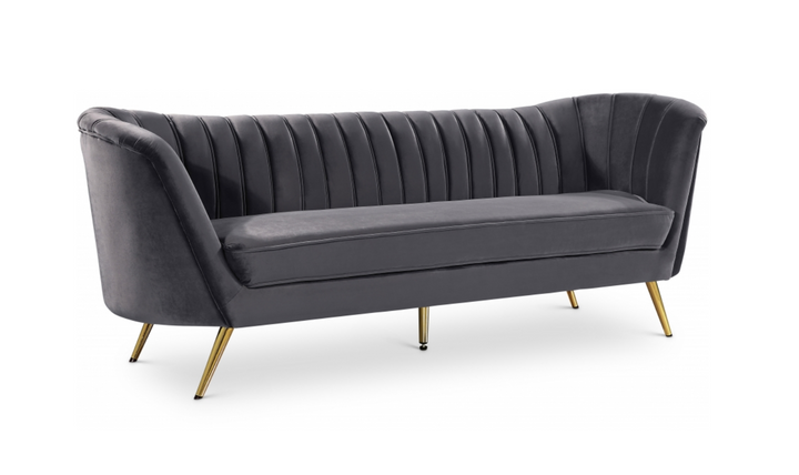 Meridian Furniture Margo 3-Seater Velvet Fabric Upholstered Sofa-Jennifer Furnituer