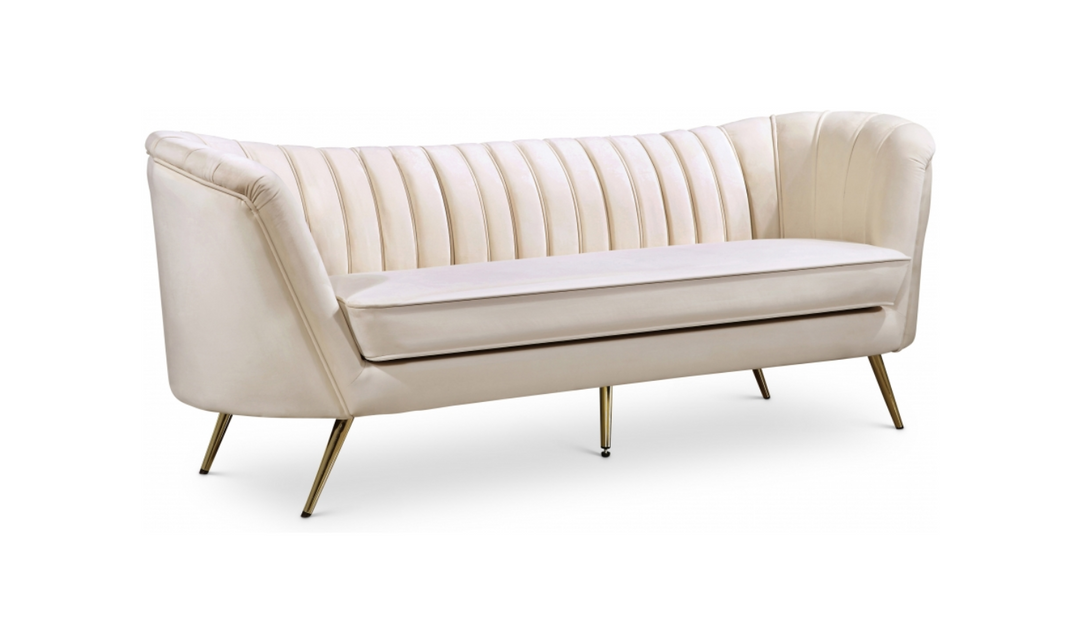 Meridian Furniture Margo 3-Seater Velvet Fabric Upholstered Sofa-Jennifer Furnituer