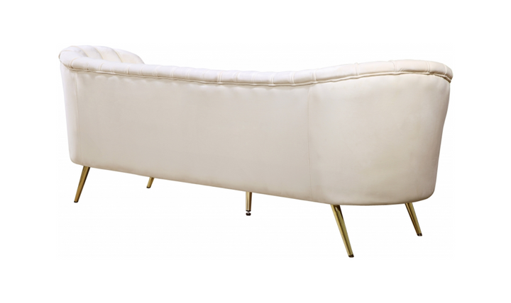 Meridian Furniture Margo 3-Seater Velvet Fabric Upholstered Sofa-Jennifer Furnituer