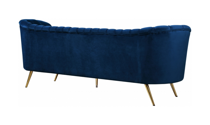 Meridian Furniture Margo 3-Seater Velvet Fabric Upholstered Sofa-Jennifer Furnituer