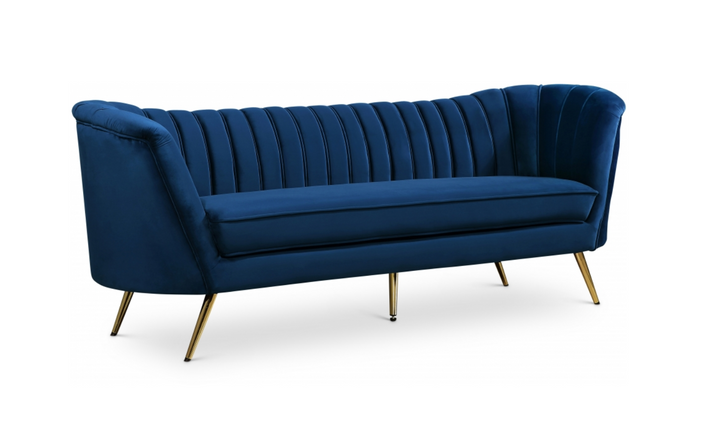 Meridian Furniture Margo 3-Seater Velvet Fabric Upholstered Sofa-Jennifer Furnituer