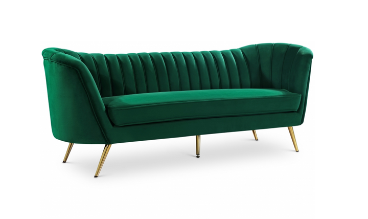 Meridian Furniture Margo 88" 3-Seater Velvet Upholstered Sofa