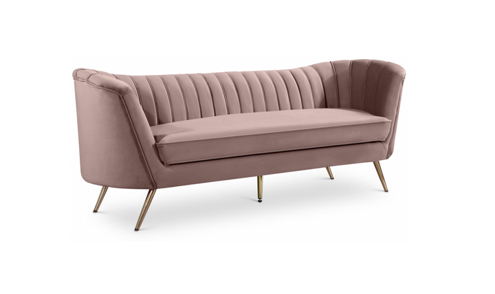 Meridian Furniture Margo 88" 3-Seater Velvet Upholstered Sofa