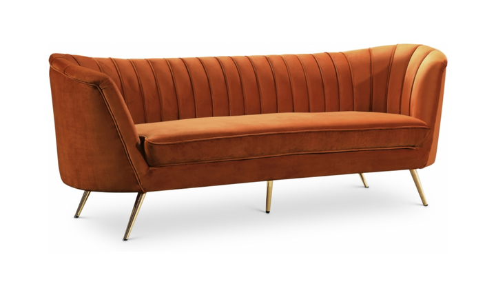 Meridian Furniture Margo 88" 3-Seater Velvet Upholstered Sofa