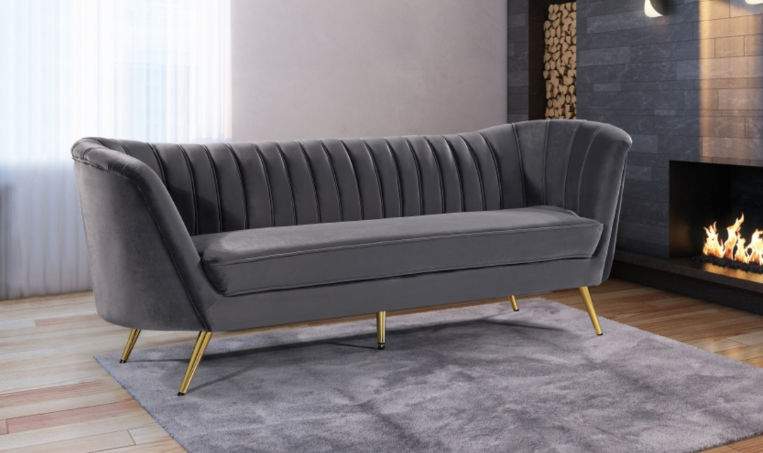 Meridian Furniture Margo 3-Seater Velvet Upholstered Sofa