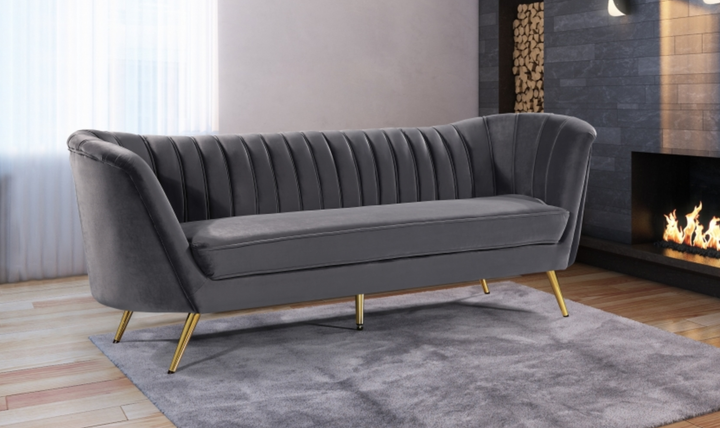 Meridian Furniture Margo 3-Seater Velvet Upholstered Sofa
