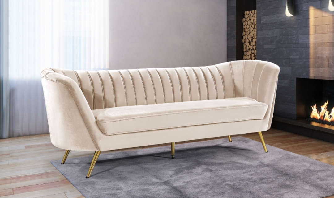 Meridian Furniture Margo 3-Seater Velvet Upholstered Sofa