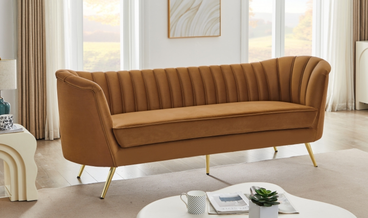 Meridian Furniture Margo 3-Seater Velvet Upholstered Sofa