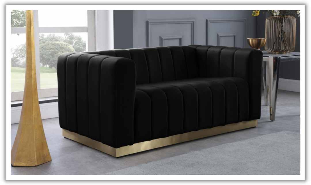 Meridian Furniture Marlon 2-Seater Velvet Tufted Loveseat