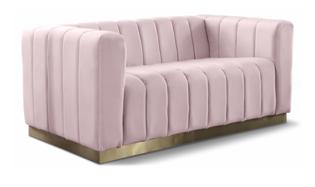 Meridian Furniture Marlon 2-Seater Velvet Tufted Loveseat