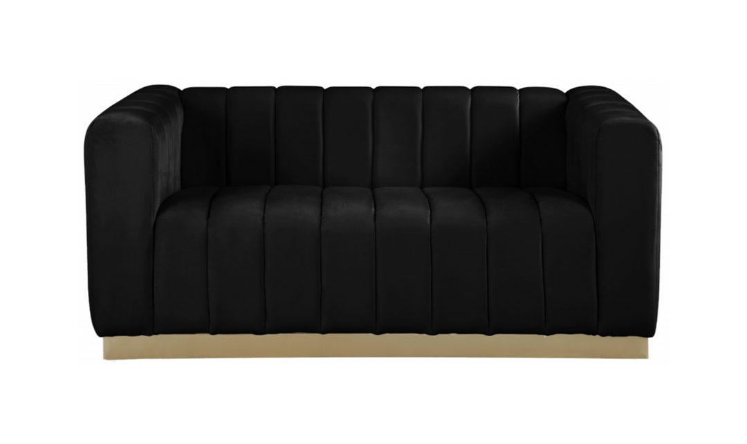 Meridian Furniture Marlon 2-Seater Velvet Tufted Loveseat