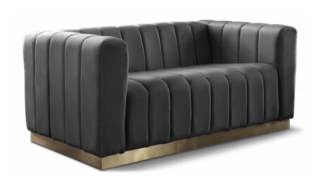 Meridian Furniture Marlon 2-Seater Velvet Tufted Loveseat