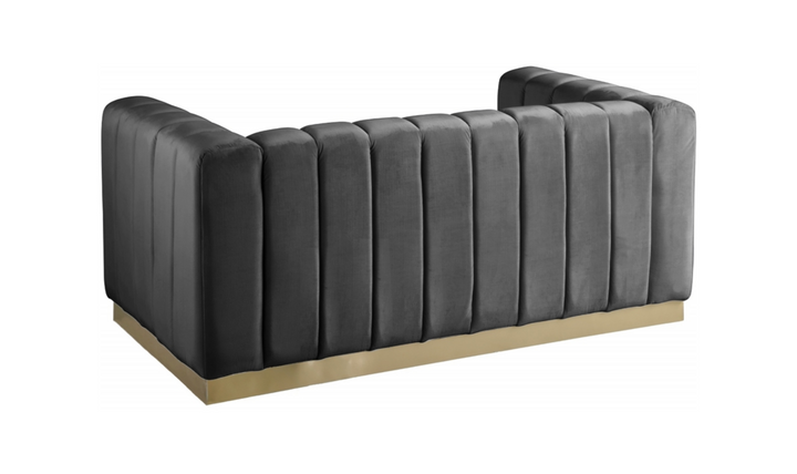 Meridian Furniture Marlon 2-Seater Velvet Tufted Loveseat