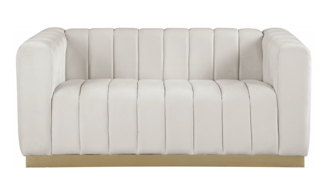 Meridian Furniture Marlon 2-Seater Velvet Tufted Loveseat