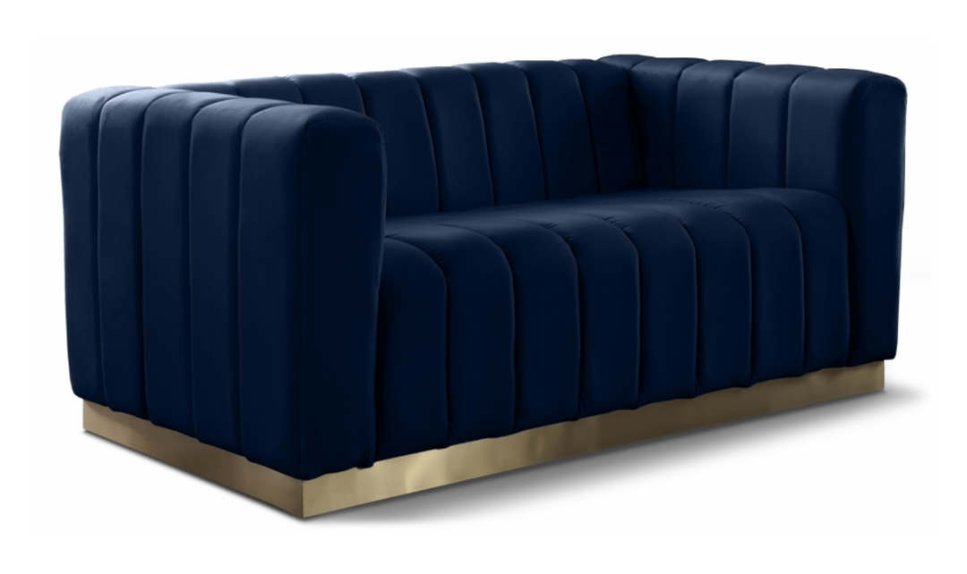 Meridian Furniture Marlon 2-Seater Velvet Tufted Loveseat