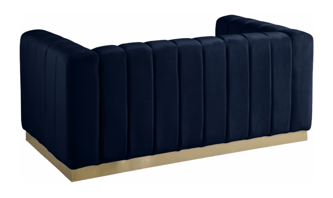 Meridian Furniture Marlon 2-Seater Velvet Tufted Loveseat
