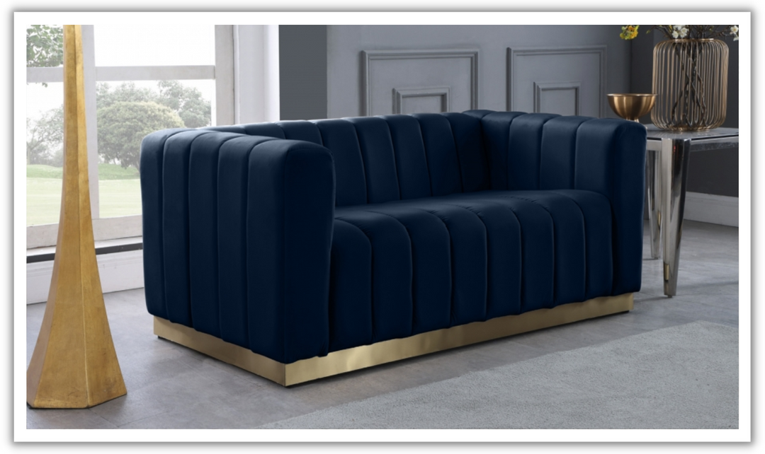 Meridian Furniture Marlon 2-Seater Velvet Tufted Loveseat