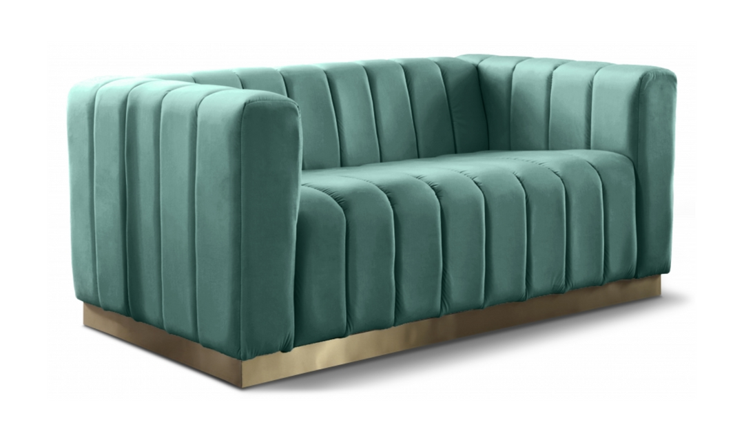 Meridian Furniture Marlon 2-Seater Velvet Tufted Loveseat