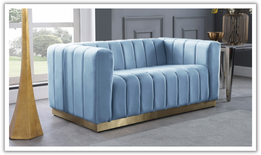 Meridian Furniture Marlon 2-Seater Velvet Tufted Loveseat