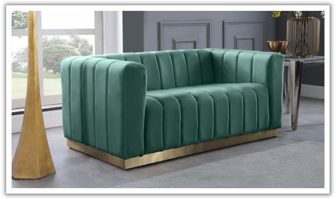 Meridian Furniture Marlon 2-Seater Velvet Tufted Loveseat