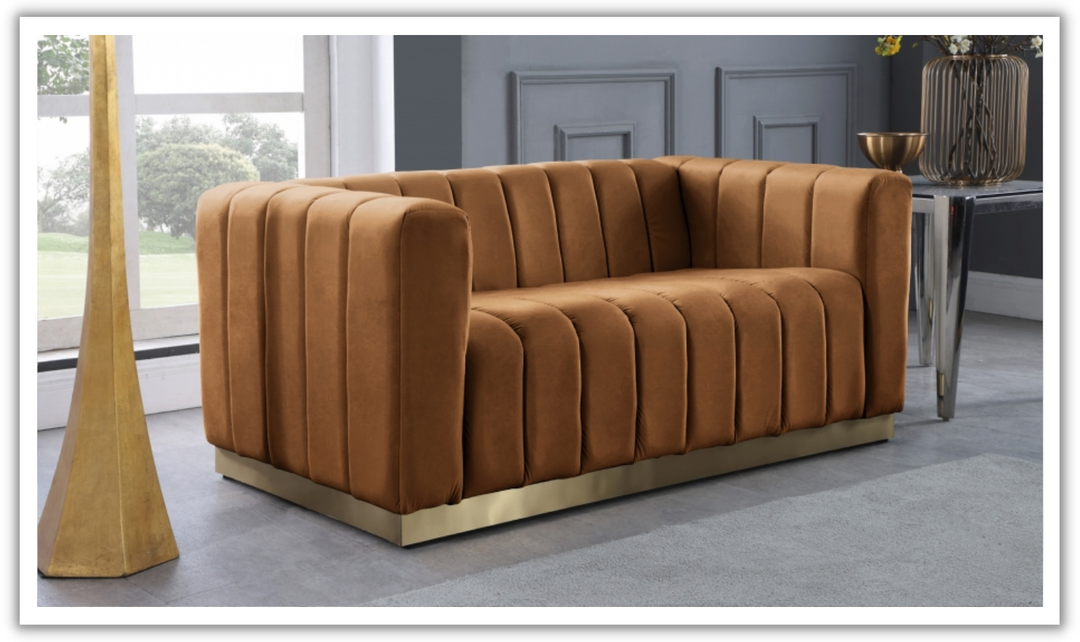 Meridian Furniture Marlon 2-Seater Velvet Tufted Loveseat