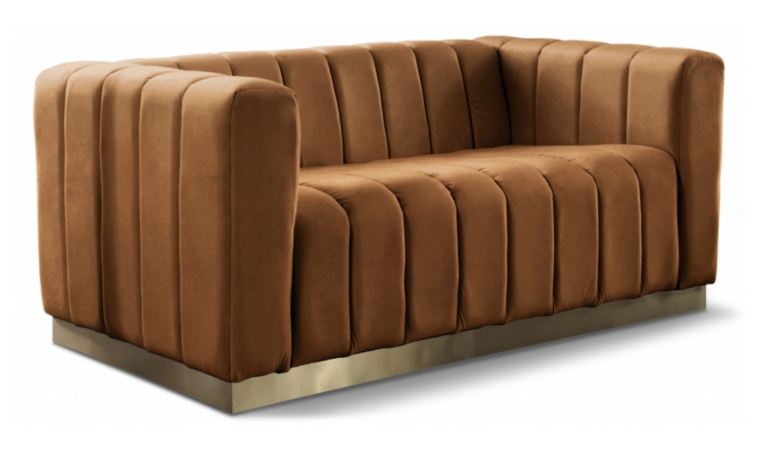 Meridian Furniture Marlon 2-Seater Velvet Tufted Loveseat