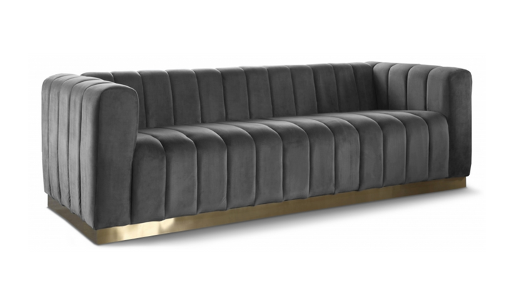 Meridian Furniture Marlon 3-Seater Velvet Tufted Sofa