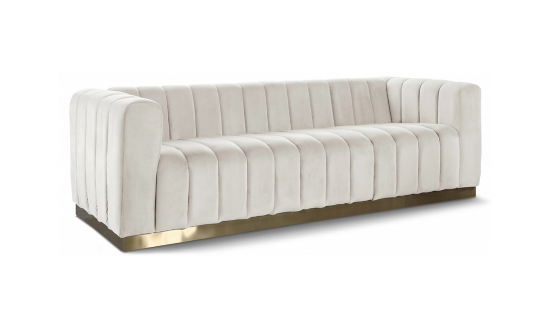Meridian Furniture Marlon 3-Seater Velvet Tufted Sofa