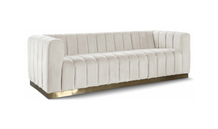 Meridian Furniture Marlon 3-Seater Velvet Tufted Sofa