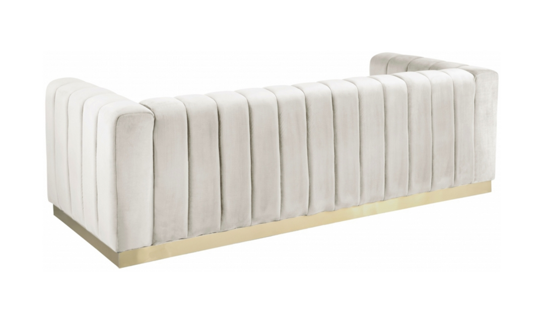 Meridian Furniture Marlon 3-Seater Velvet Tufted Sofa