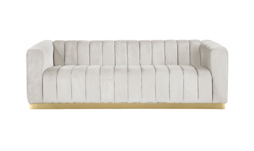 Meridian Furniture Marlon 3-Seater Velvet Tufted Sofa