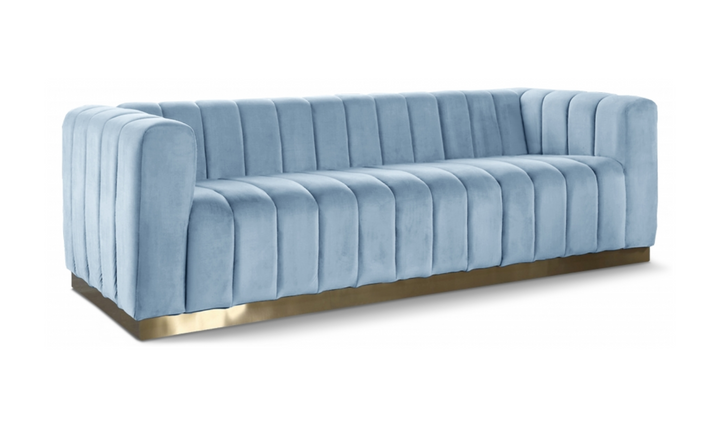 Meridian Furniture Marlon 3-Seater Velvet Tufted Sofa