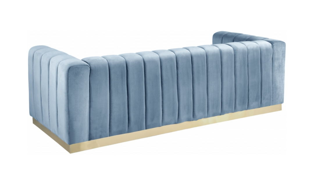 Meridian Furniture Marlon 3-Seater Velvet Tufted Sofa