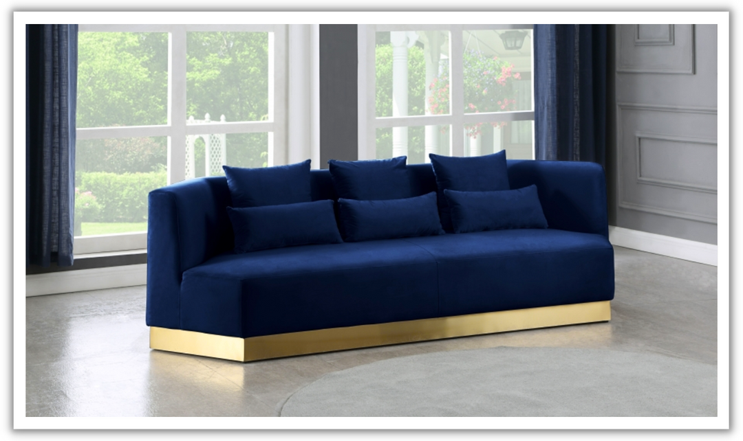 Meridian Furniture Marquis 3-Seater Velvet Upholstered Sofa-Jennifer Furniture