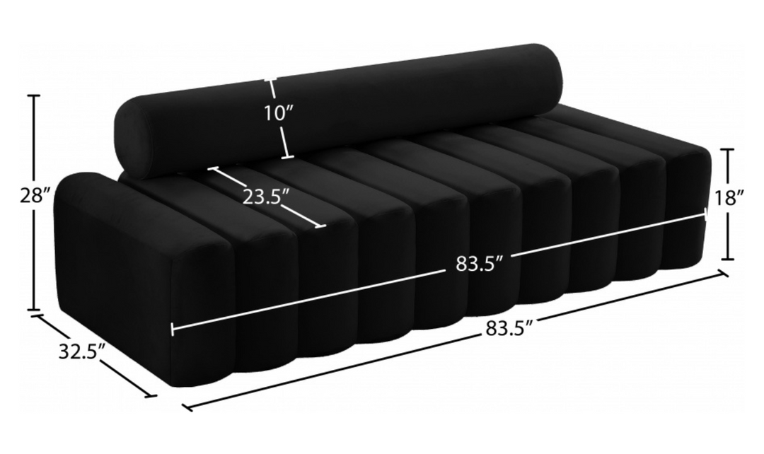 Meridian Furniture Melody 3-Seater Tufted Velvet Upholstered Sofa