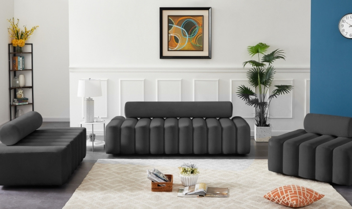 Meridian Furniture Melody 3-Seater Tufted Velvet Upholstered Sofa